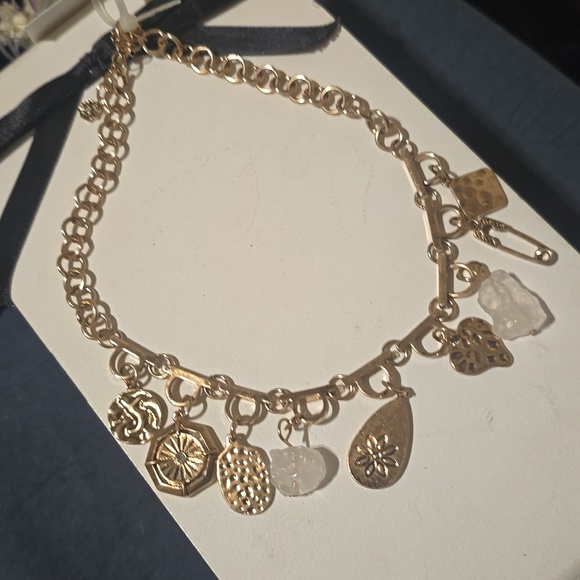 🌟🧚♀️Free People RARE Crystal Charm Choker Necklace NWOTag - Picture 6 of 6